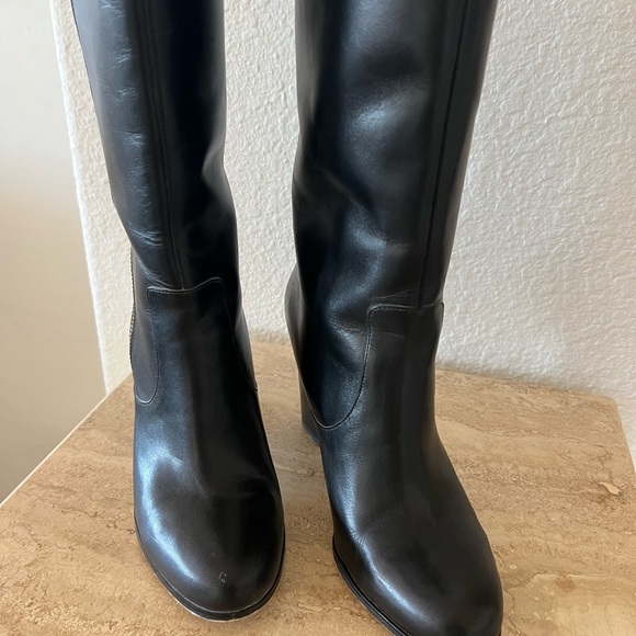 Michael Kors SG17F Tall Leather Boots Black - Picture 4 of 13